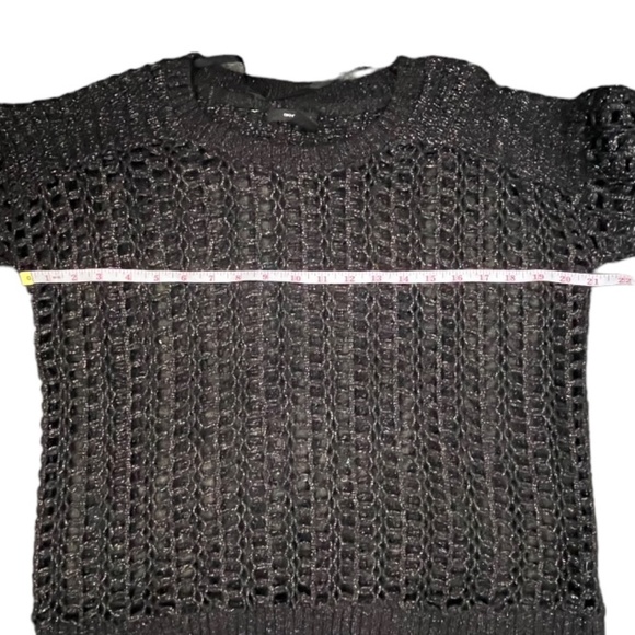 DKNY //Sparkly Black Sweater Crew Neck Overlay🖤✨ - Picture 9 of 10